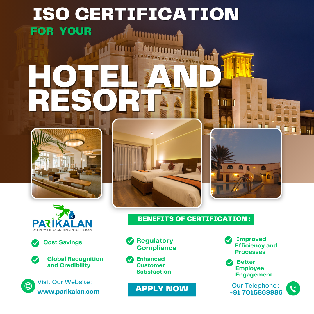 iso certification for Hotel and resort